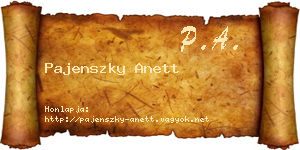 Pajenszky Anett névjegykártya