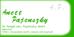 anett pajenszky business card